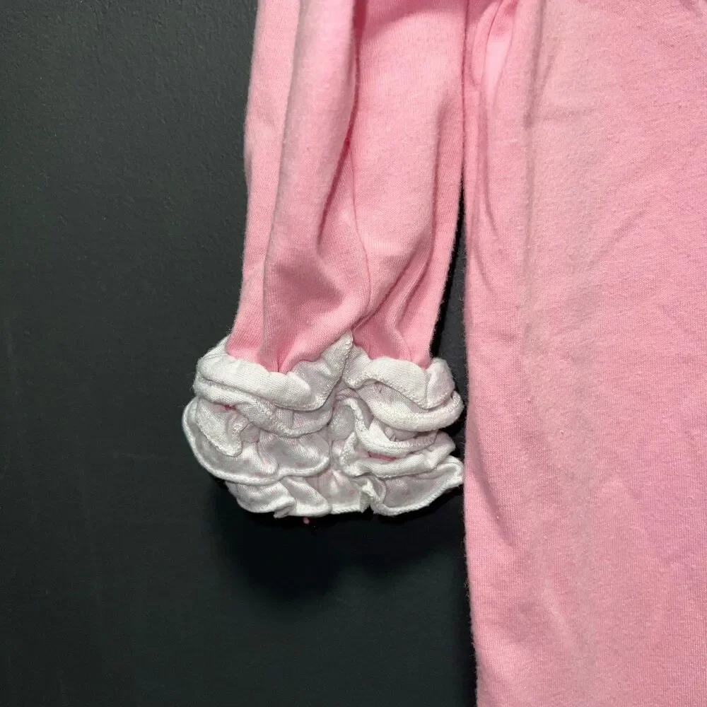Little Southern Kids Boutique Girls Heart Embroidered Ruffle Romper 18-24m Pink